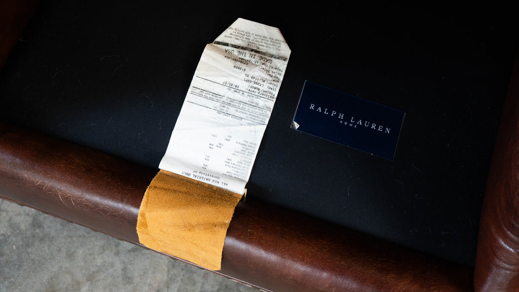 Ralph Lauren Leather and Paisley Velvet Club Chair