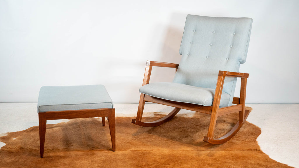 Design Within Reach Risom Rocker and Jens Ottoman, a set