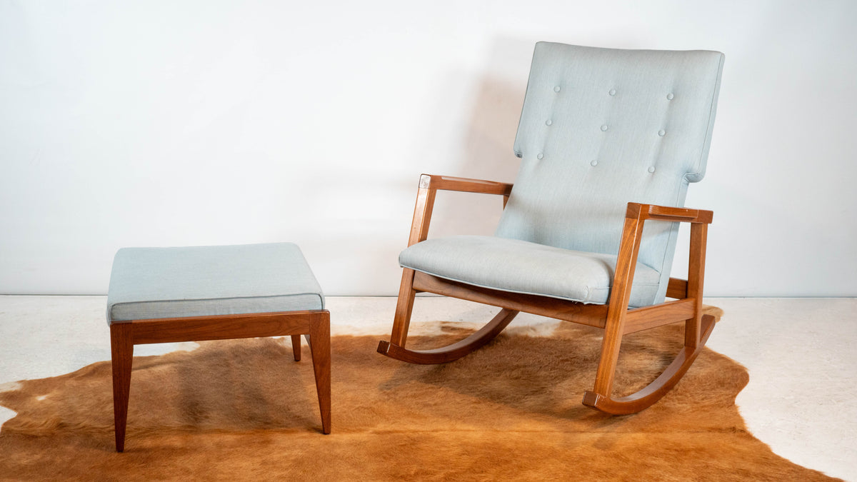 Design Within Reach Risom Rocker and Jens Ottoman, a set