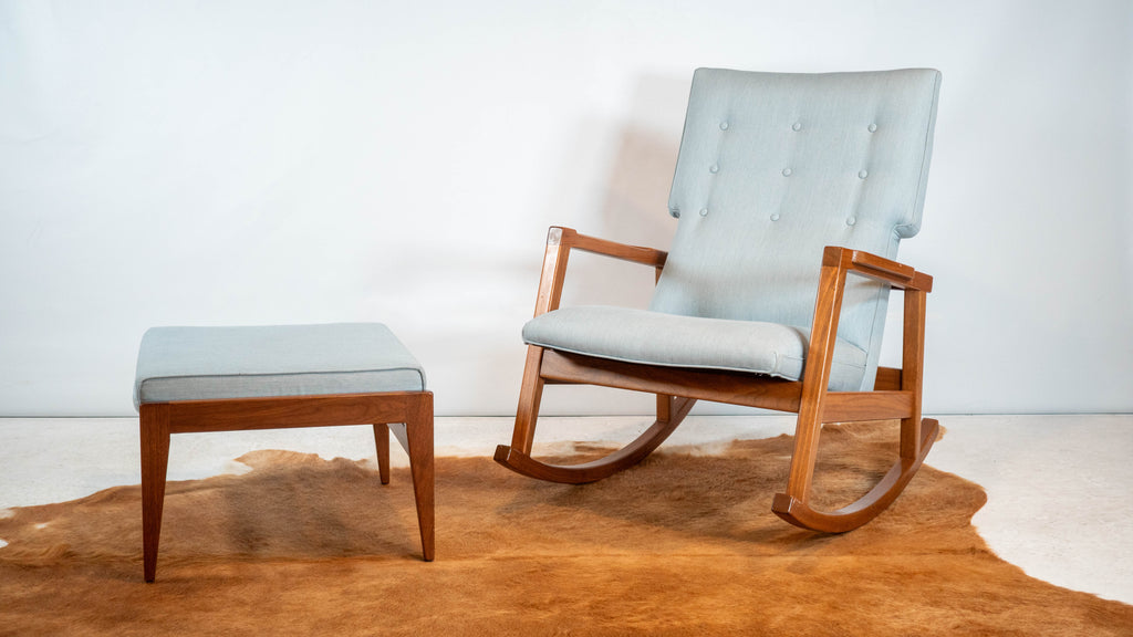 Design Within Reach Risom Rocker and Jens Ottoman, a set