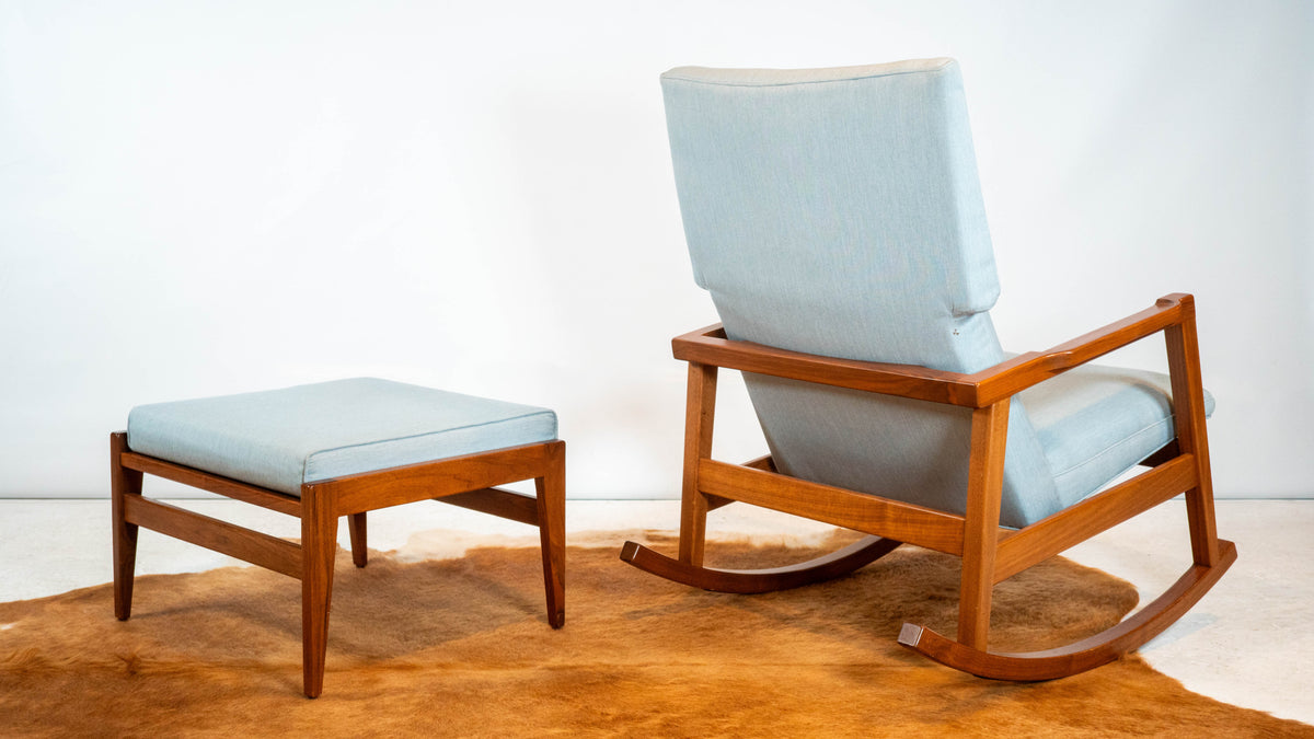 Design Within Reach Risom Rocker and Jens Ottoman, a set