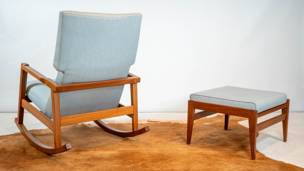 Design Within Reach Risom Rocker and Jens Ottoman, a set