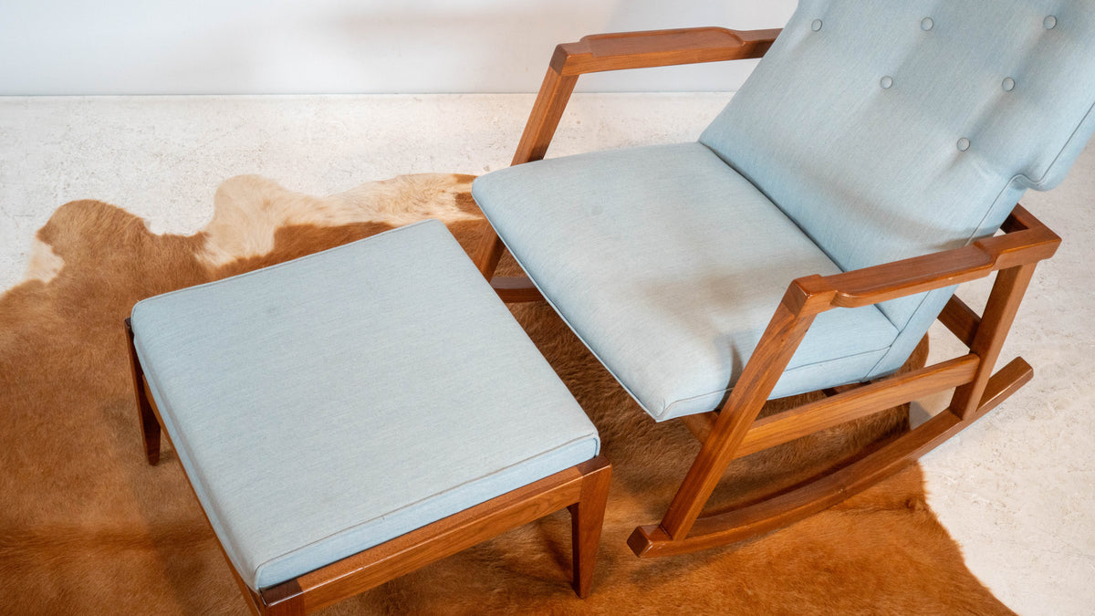 Design Within Reach Risom Rocker and Jens Ottoman, a set