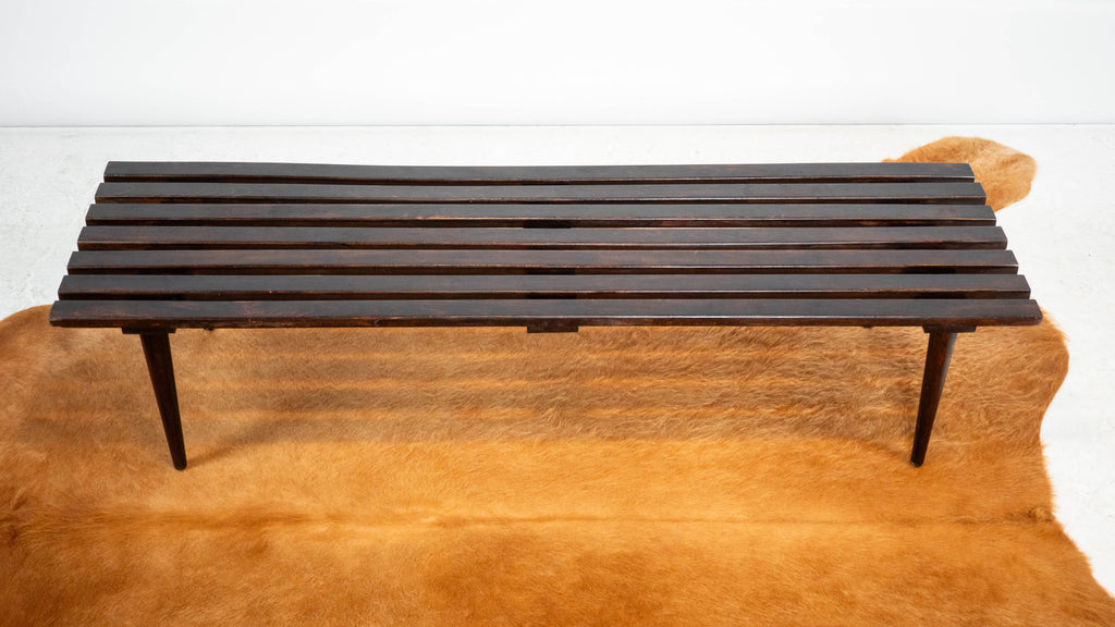 Mid-Century European Slat Bench or Coffee Table, Yugoslavia, C. 1960s