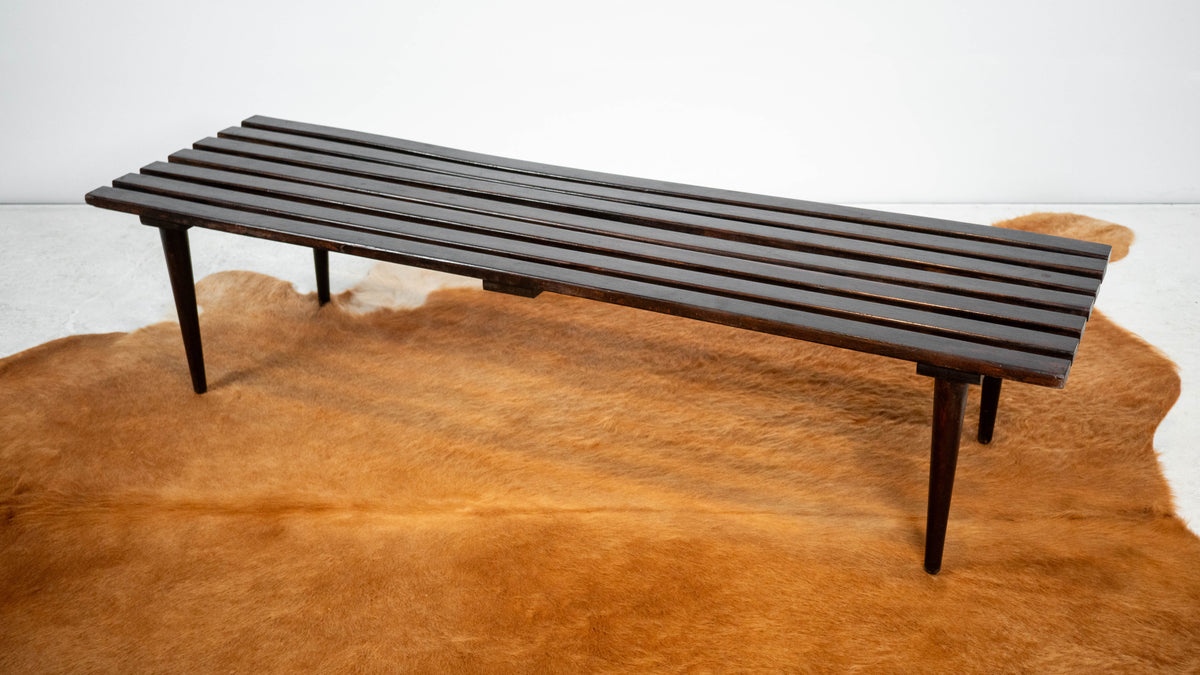 Mid-Century European Slat Bench or Coffee Table, Yugoslavia, C. 1960s