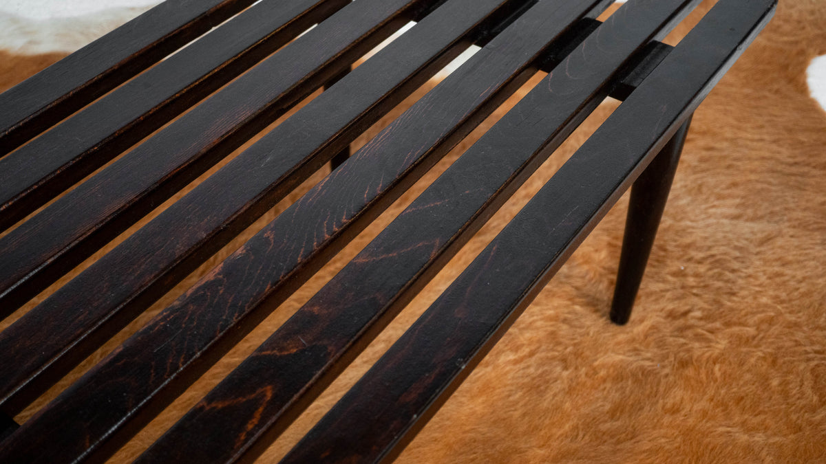 Mid-Century European Slat Bench or Coffee Table, Yugoslavia, C. 1960s