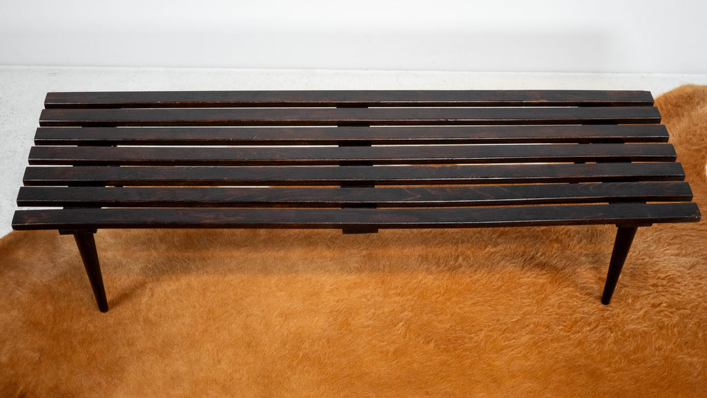 Mid-Century European Slat Bench or Coffee Table, Yugoslavia, C. 1960s