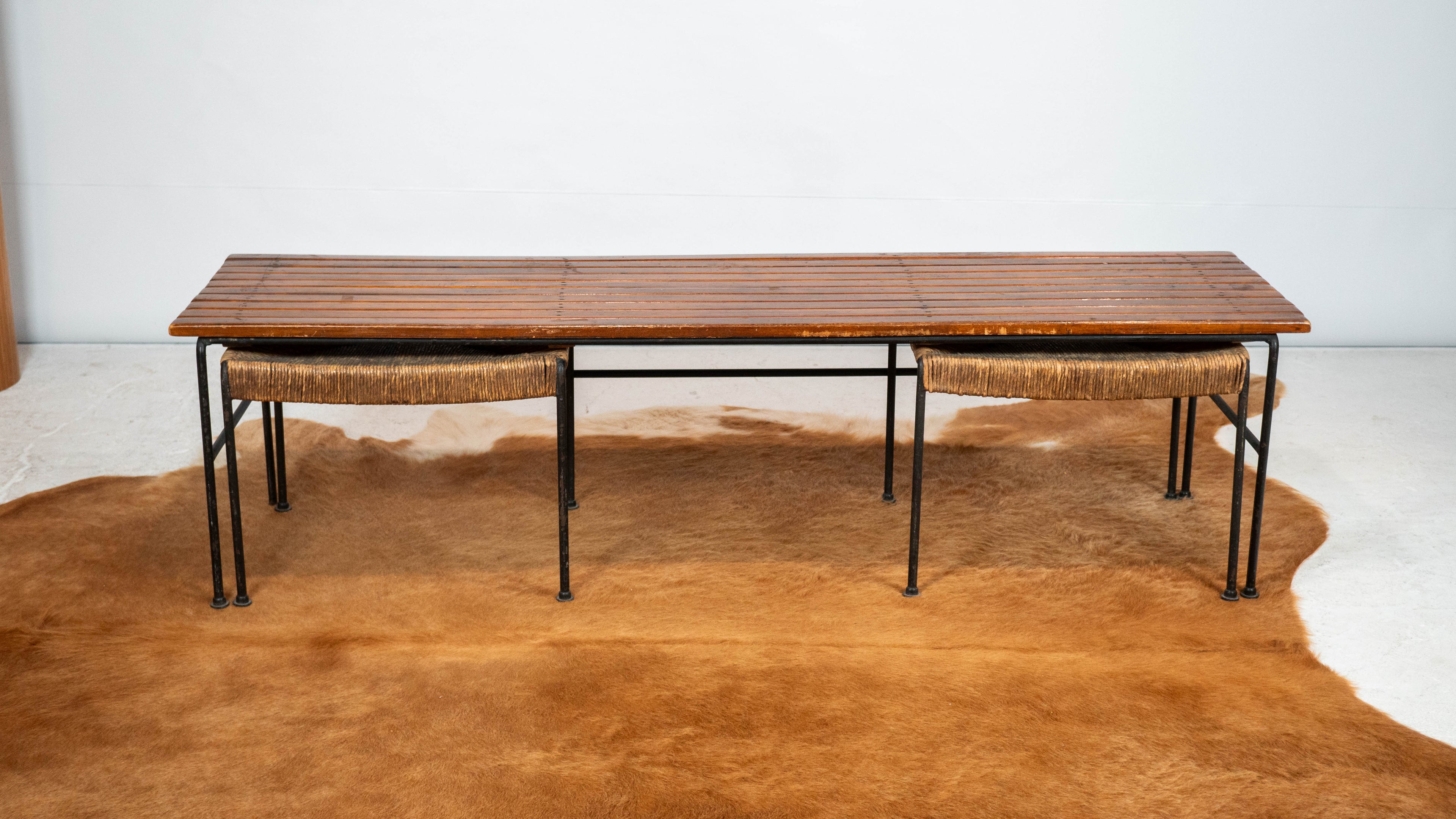 Arthur Umanoff for Raymor Bench with Stools, Circa 1950s