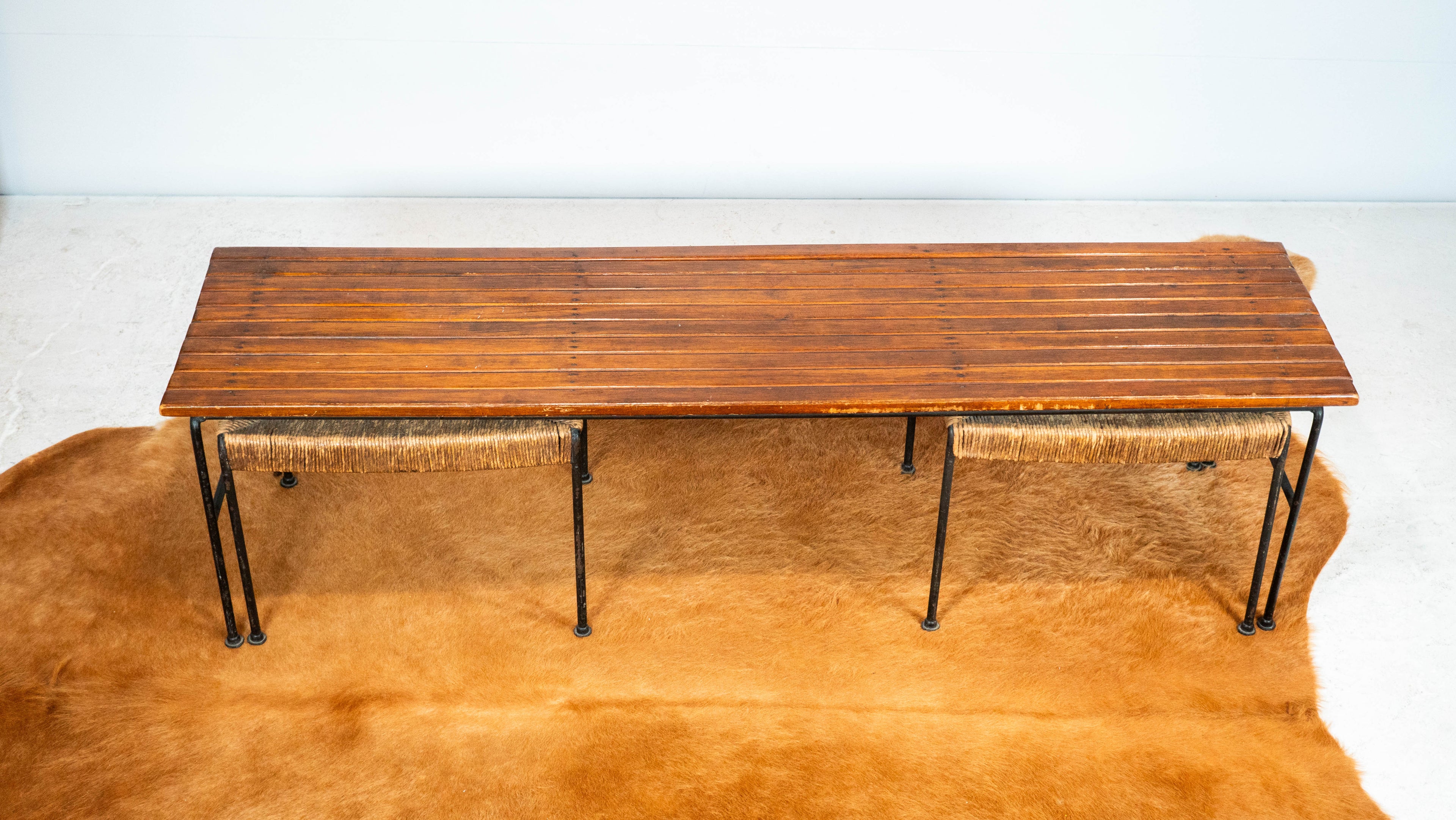 Arthur Umanoff for Raymor Bench with Stools, Circa 1950s