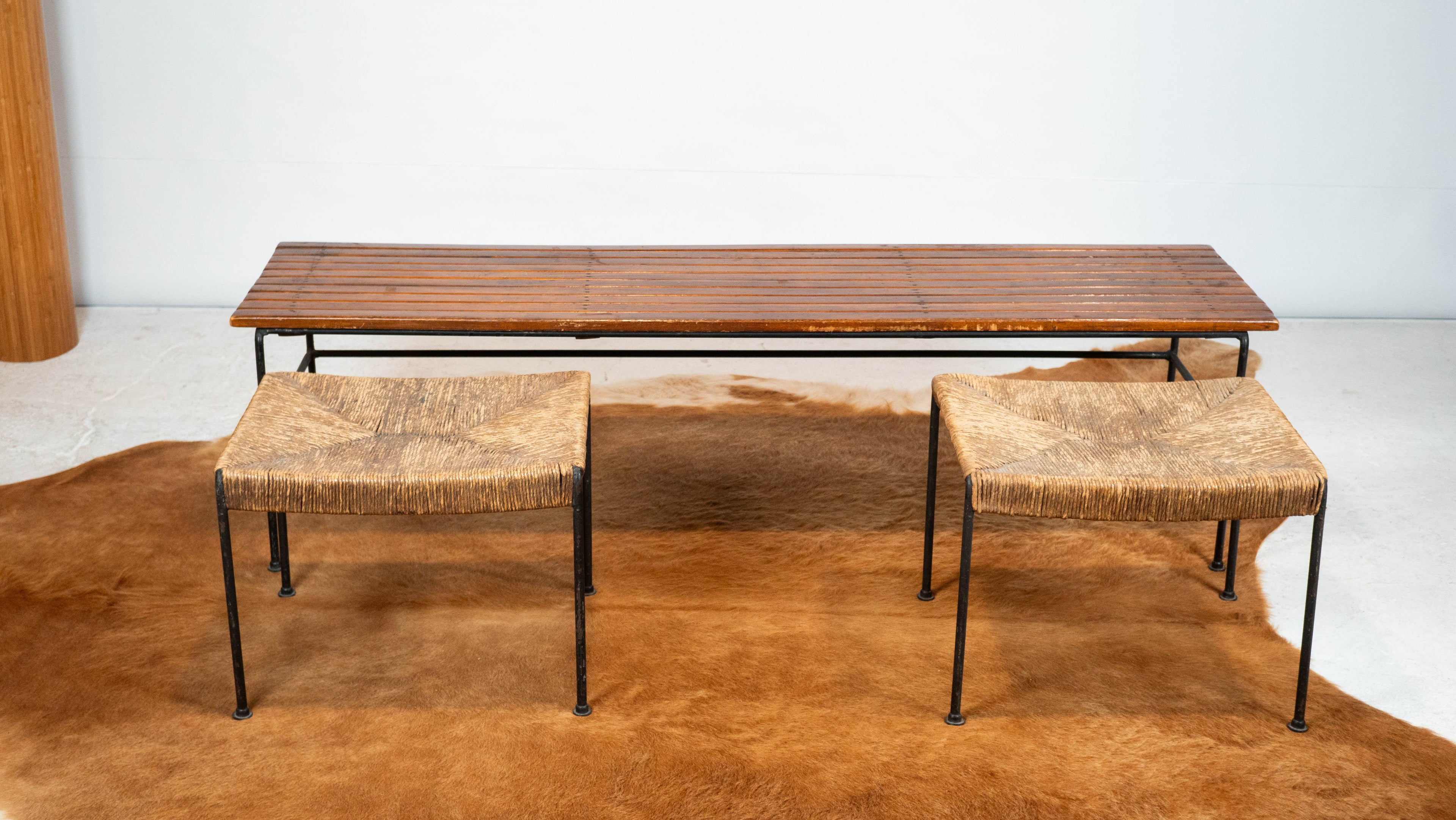 Arthur Umanoff for Raymor Bench with Stools, Circa 1950s