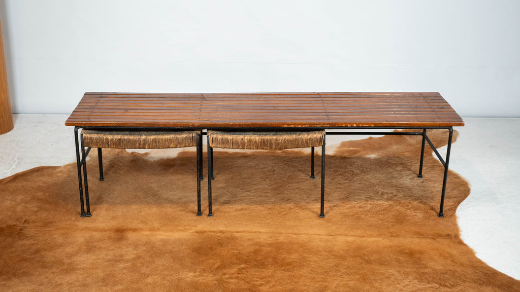 Arthur Umanoff for Raymor Bench with Stools, Circa 1950s