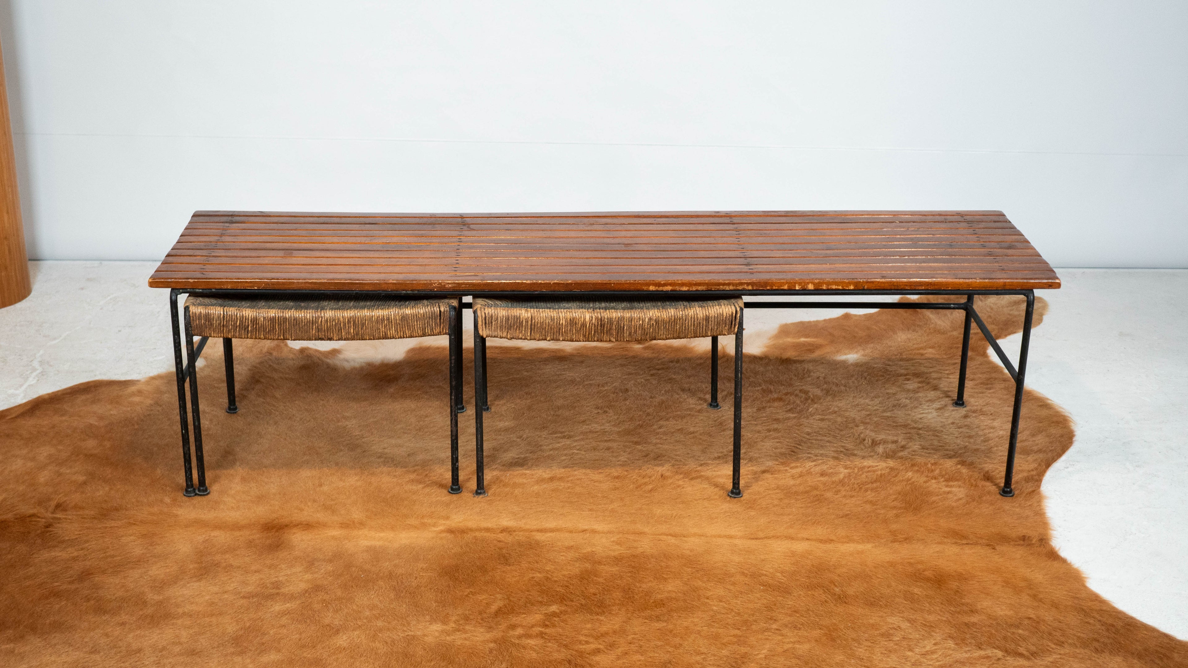 Arthur Umanoff for Raymor Bench with Stools, Circa 1950s