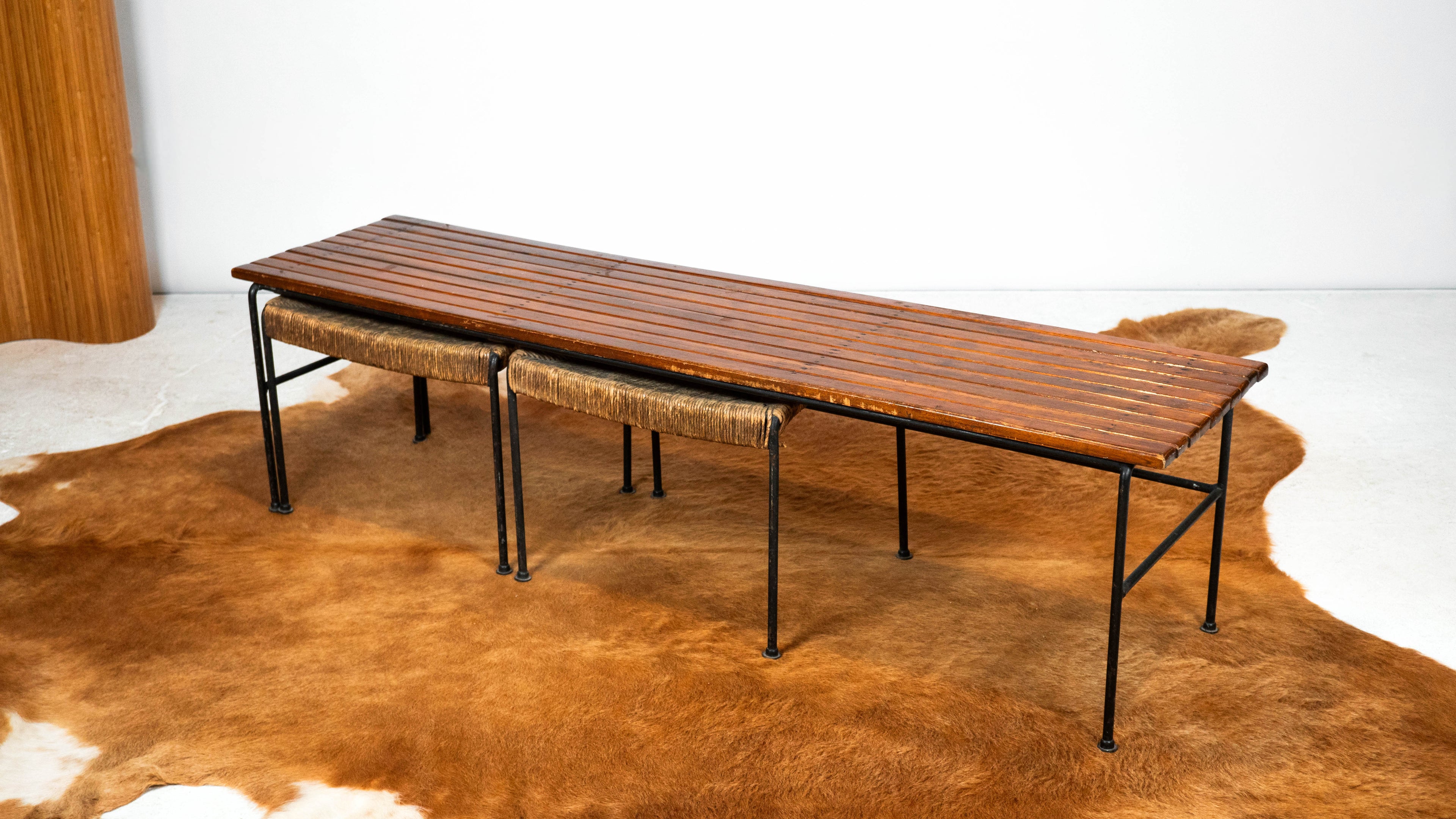 Arthur Umanoff for Raymor Bench with Stools, Circa 1950s