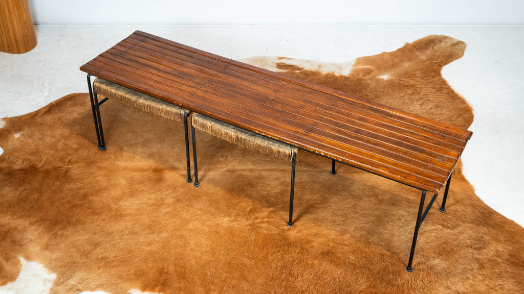 Arthur Umanoff for Raymor Bench with Stools, Circa 1950s