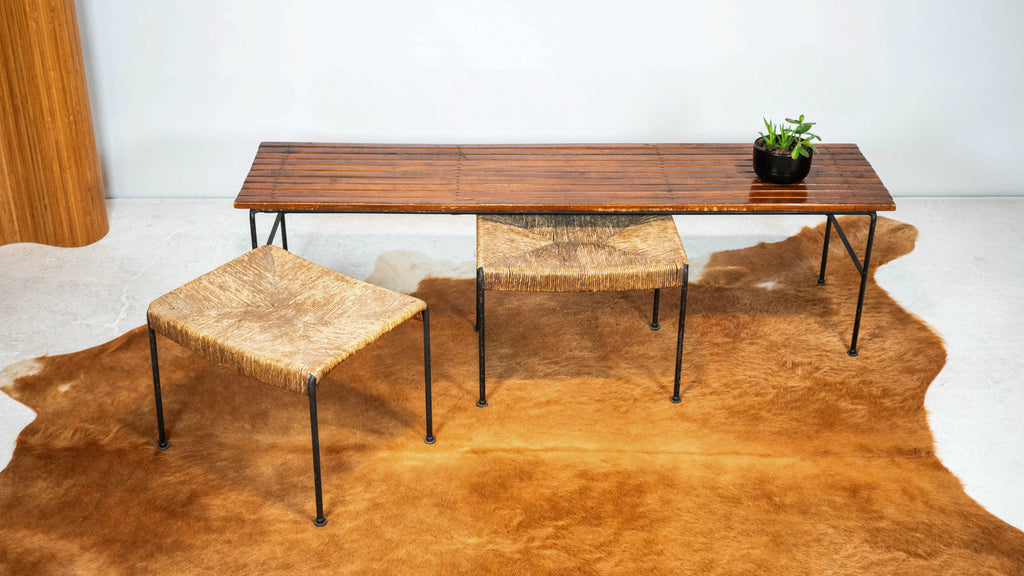 Arthur Umanoff for Raymor Bench with Stools, Circa 1950s