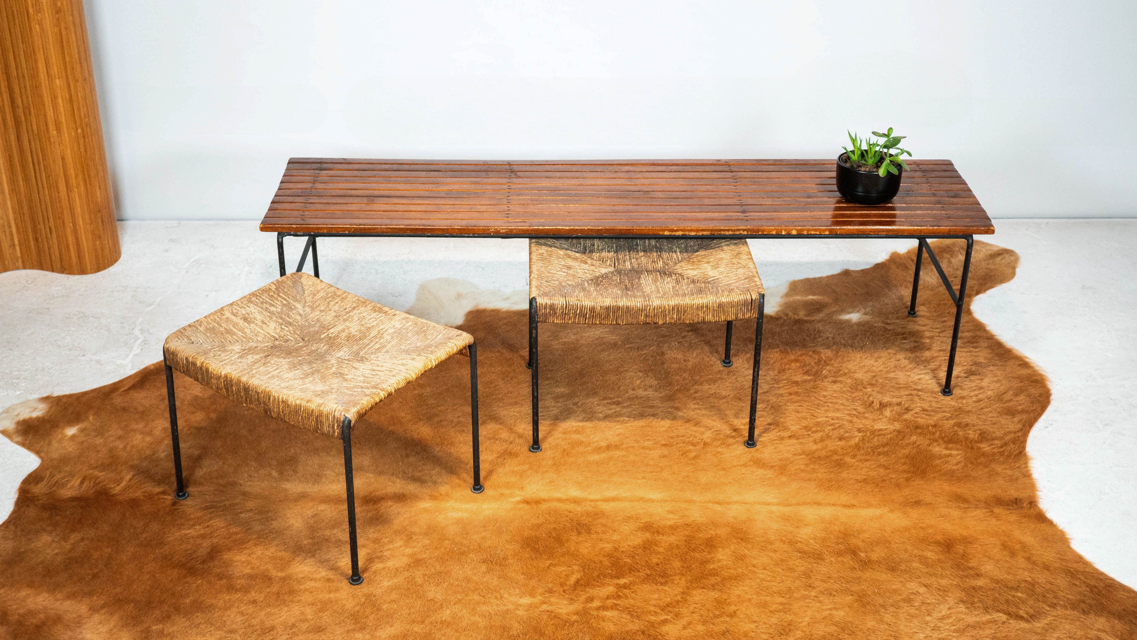 Arthur Umanoff for Raymor Bench with Stools, Circa 1950s