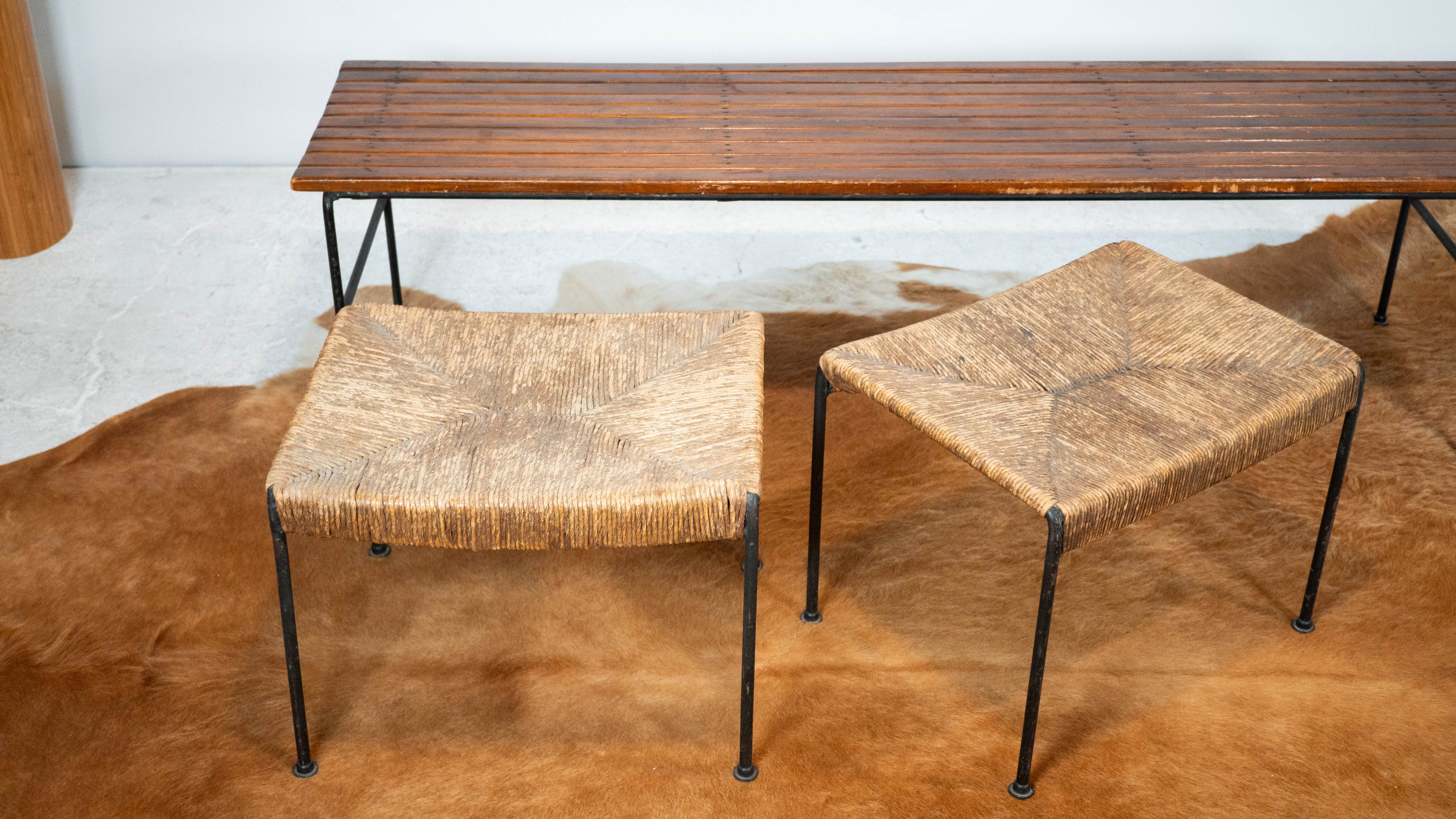 Arthur Umanoff for Raymor Bench with Stools, Circa 1950s