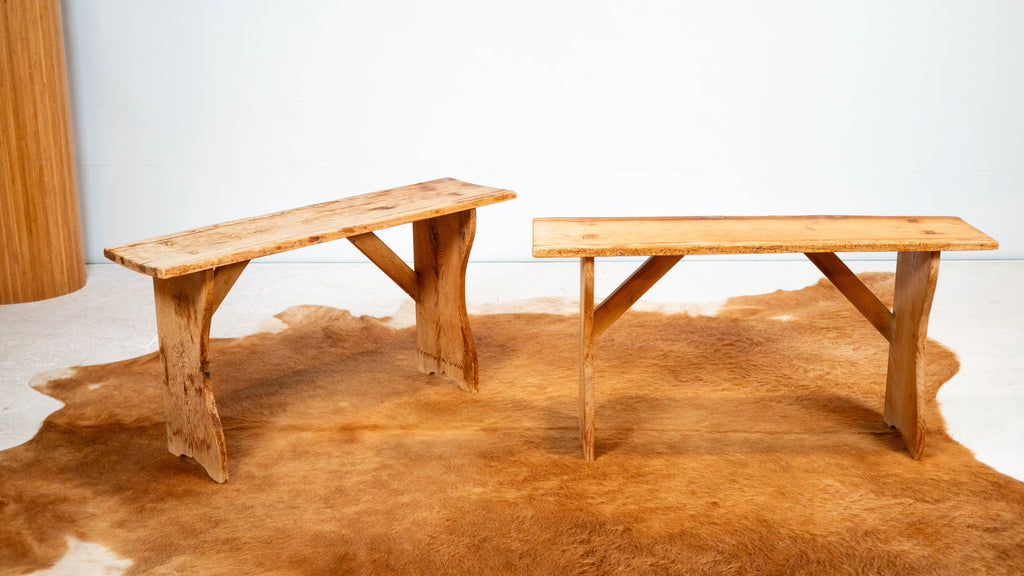 Primitive Pine Wood Rustic Bench (2 available)