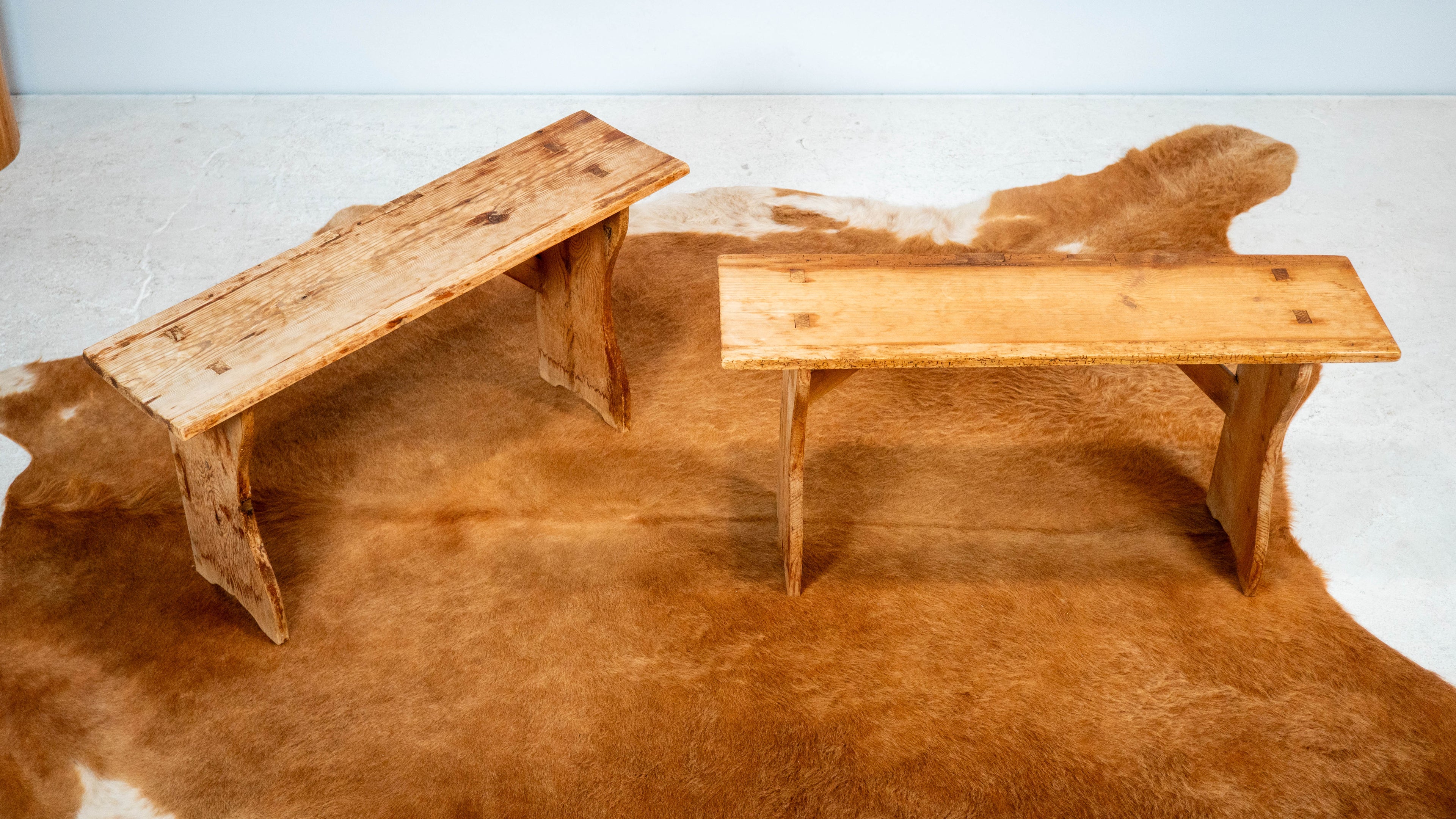 Primitive Pine Wood Rustic Bench (2 available)