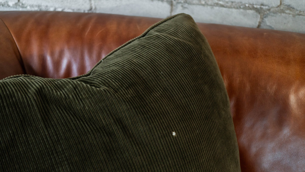 Ralph Lauren Chesterfield Cognac Leather and Corduroy Sofa