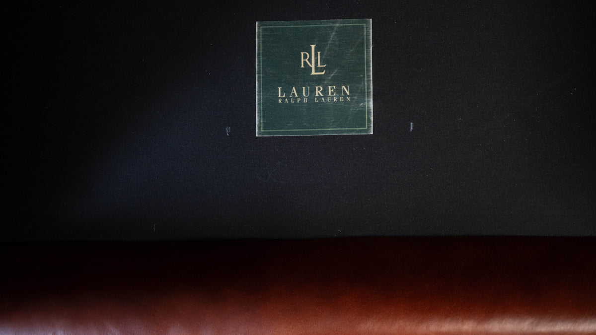 Ralph Lauren Chesterfield Cognac Leather and Corduroy Sofa