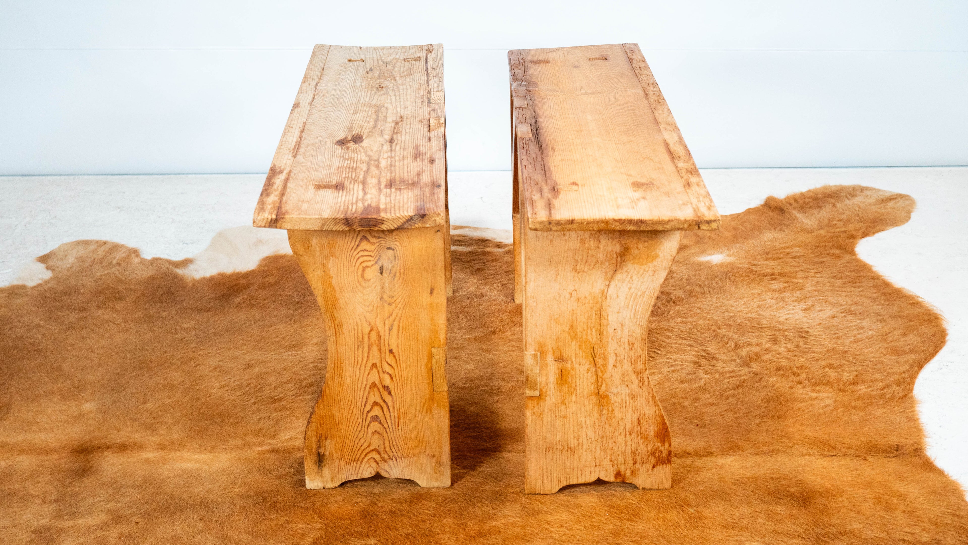 Primitive Pine Wood Rustic Bench (2 available)