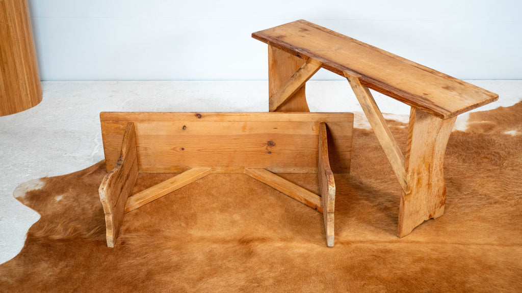 Primitive Pine Wood Rustic Bench (2 available)