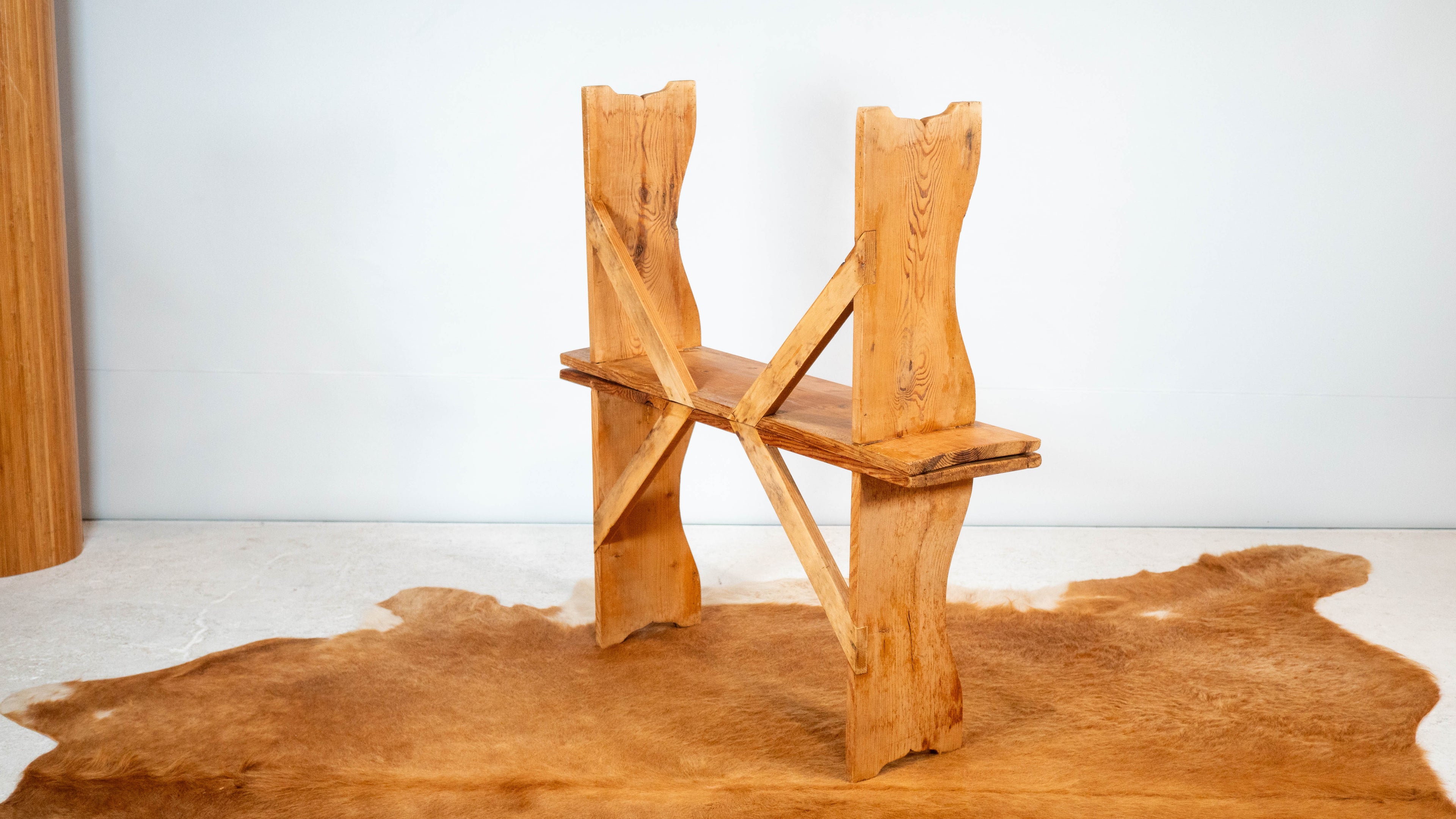 Primitive Pine Wood Rustic Bench (2 available)