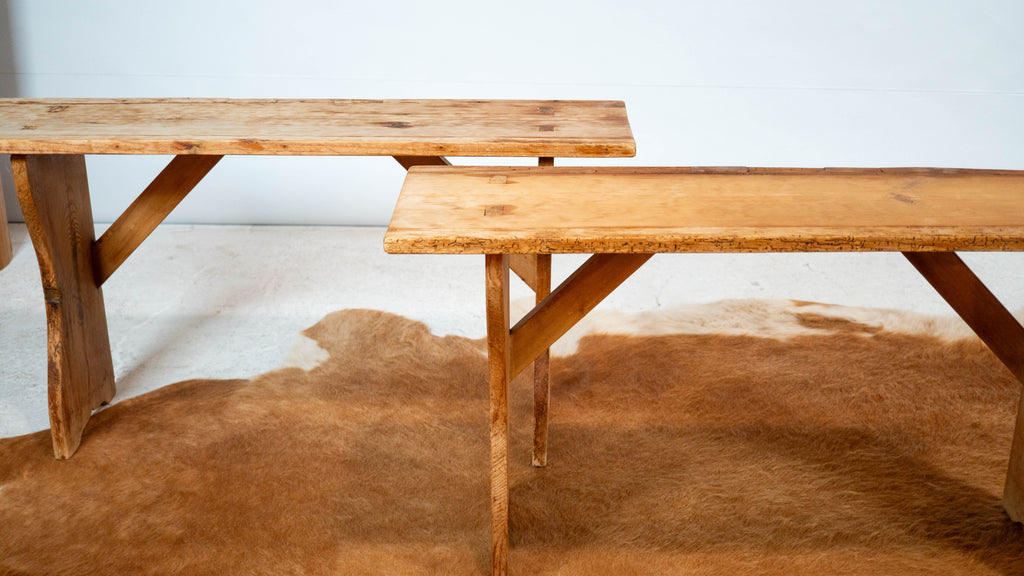 Primitive Pine Wood Rustic Bench (2 available)