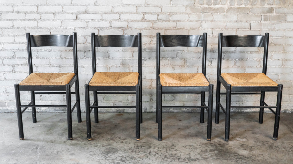 1980s Vintage Italian Vico Magistretti Style Dining Chairs - Set of 4