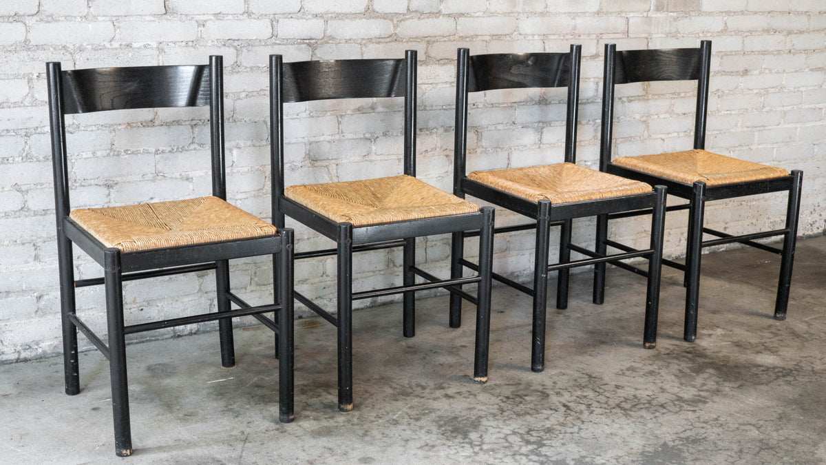 1980s Vintage Italian Vico Magistretti Style Dining Chairs - Set of 4
