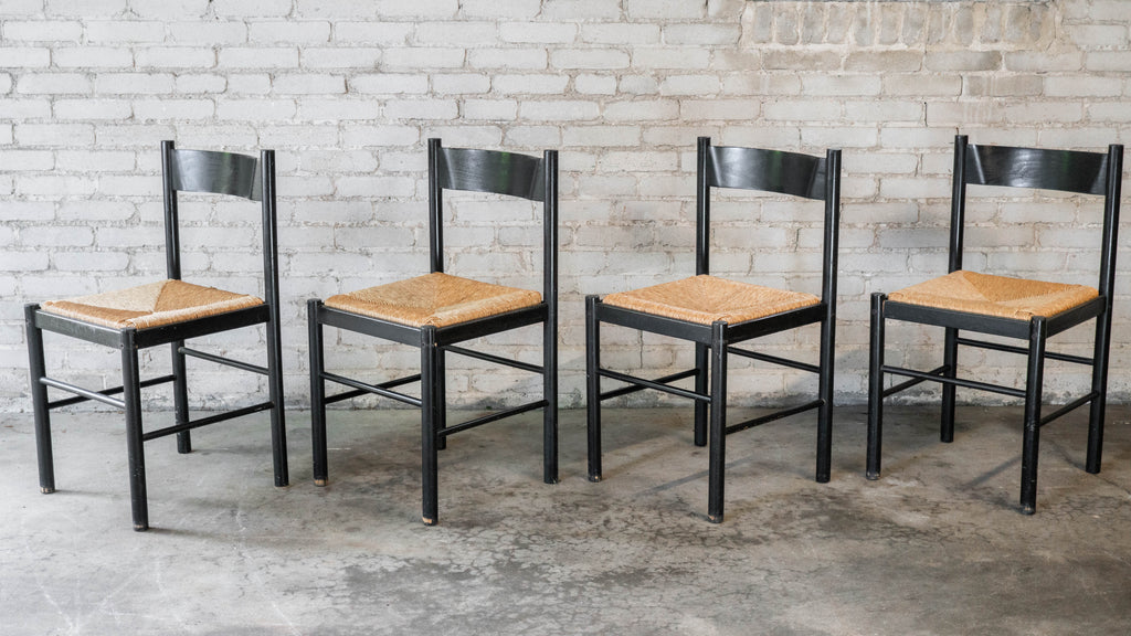 1980s Vintage Italian Vico Magistretti Style Dining Chairs - Set of 4
