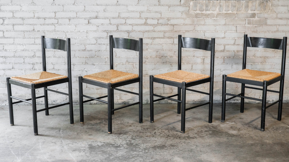 1980s Vintage Italian Vico Magistretti Style Dining Chairs - Set of 4
