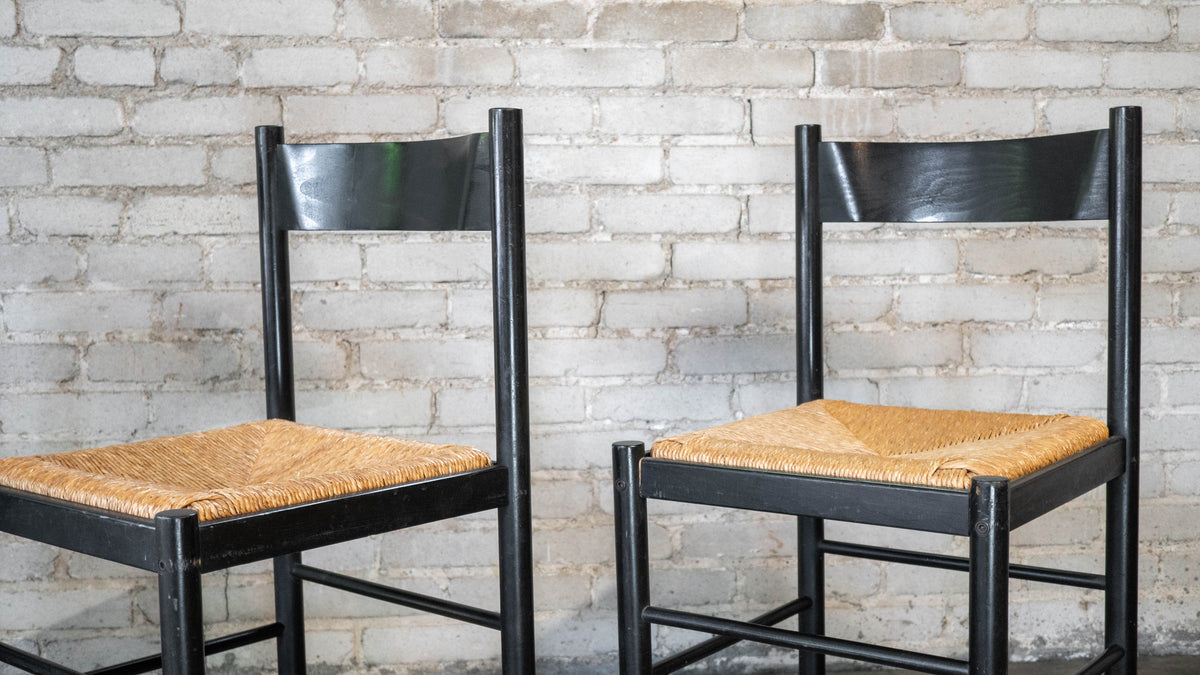 1980s Vintage Italian Vico Magistretti Style Dining Chairs - Set of 4