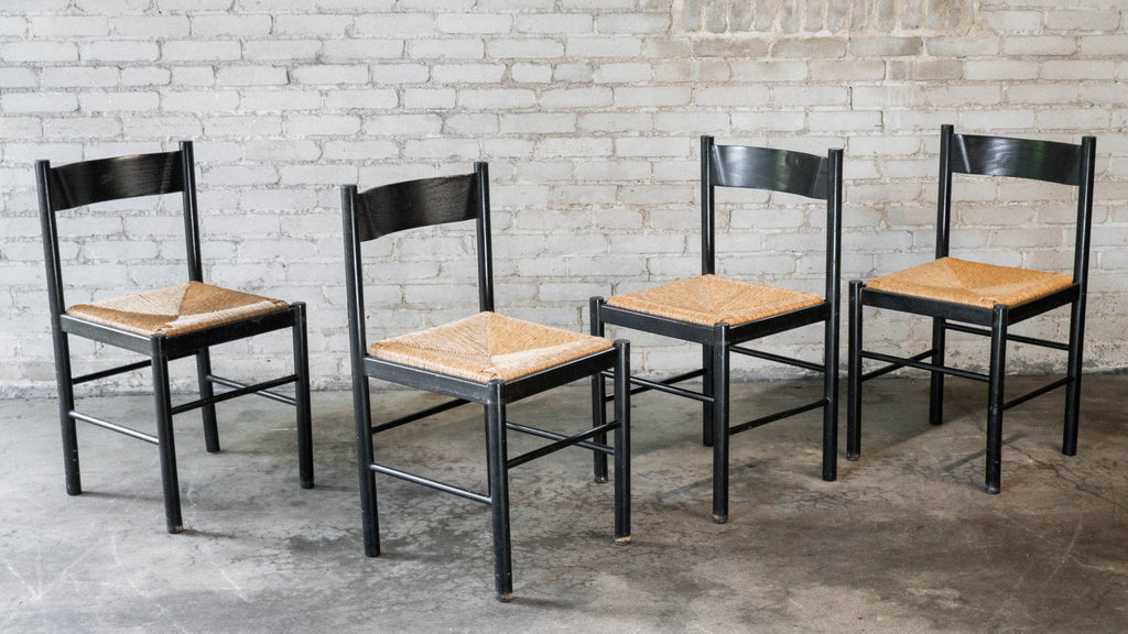 1980s Vintage Italian Vico Magistretti Style Dining Chairs - Set of 4