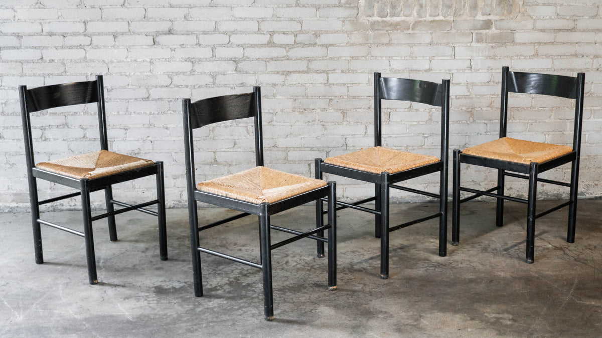 1980s Vintage Italian Vico Magistretti Style Dining Chairs - Set of 4
