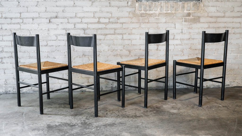 1980s Vintage Italian Vico Magistretti Style Dining Chairs - Set of 4