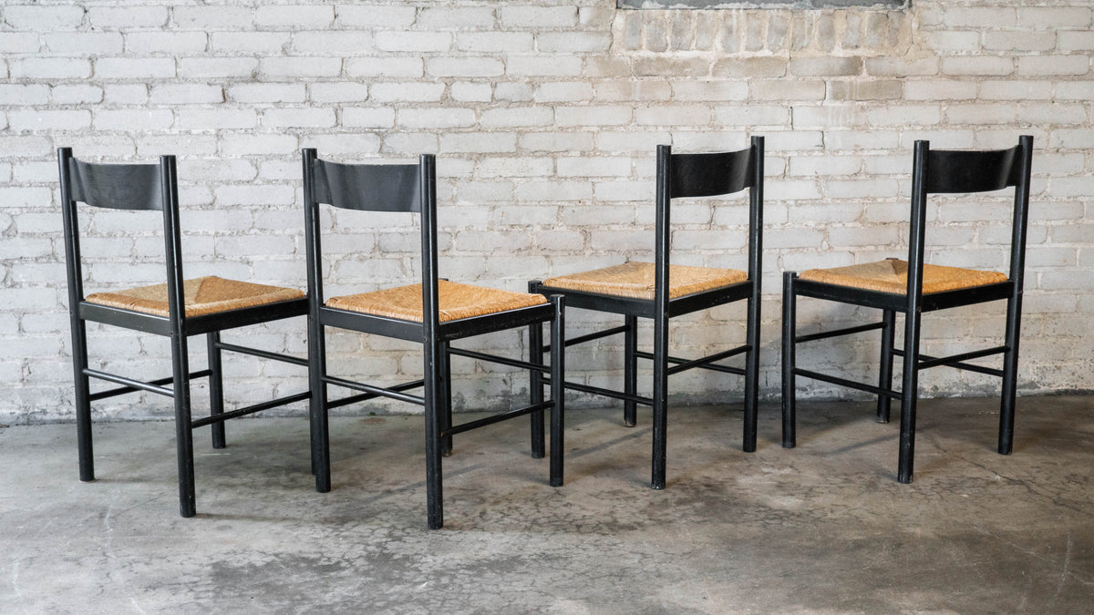 1980s Vintage Italian Vico Magistretti Style Dining Chairs - Set of 4