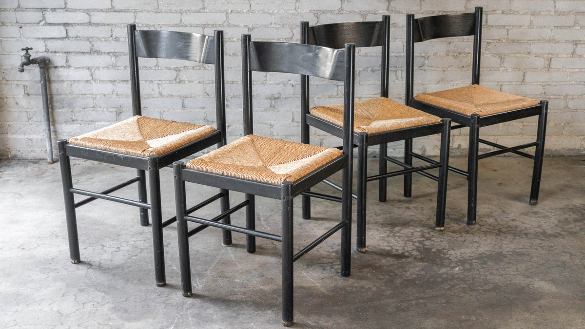 1980s Vintage Italian Vico Magistretti Style Dining Chairs - Set of 4