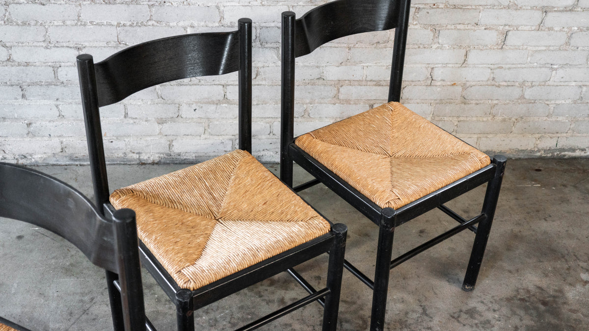 1980s Vintage Italian Vico Magistretti Style Dining Chairs - Set of 4