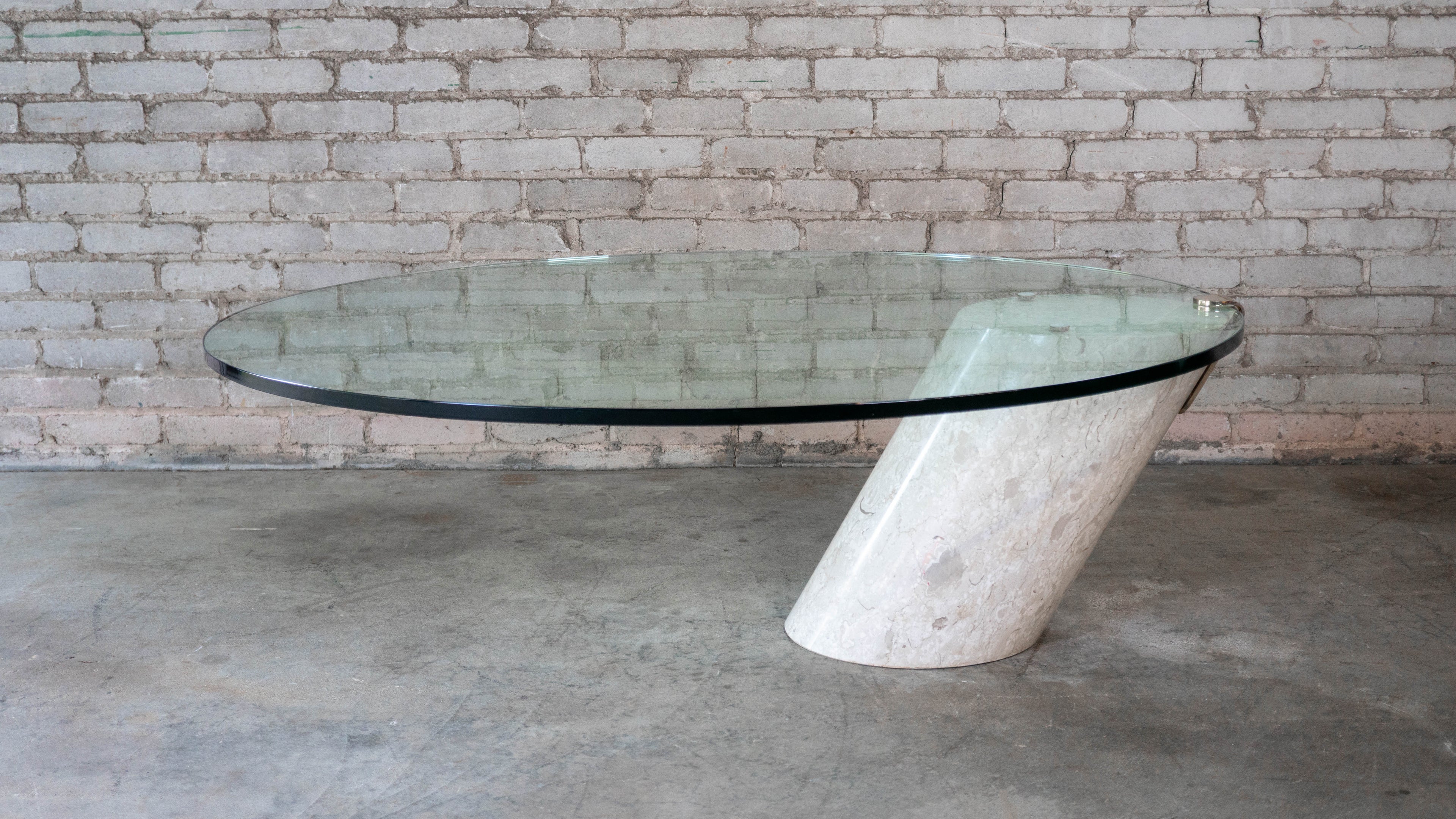 Vintage Ronald Schmitt 'K1000' Attr. Travertine Coffee Table, C. 1970s.