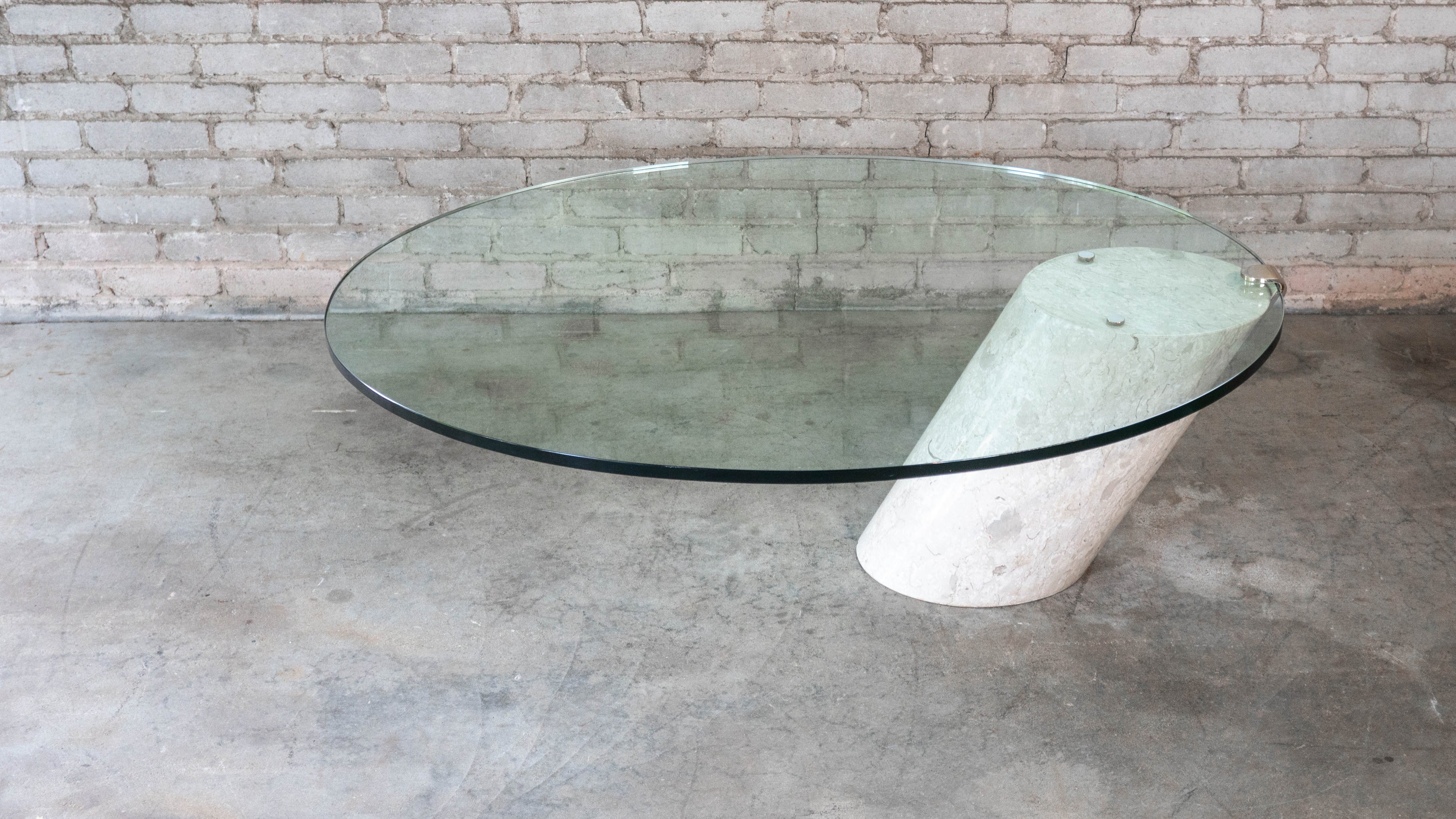 Vintage Ronald Schmitt 'K1000' Attr. Travertine Coffee Table, C. 1970s.