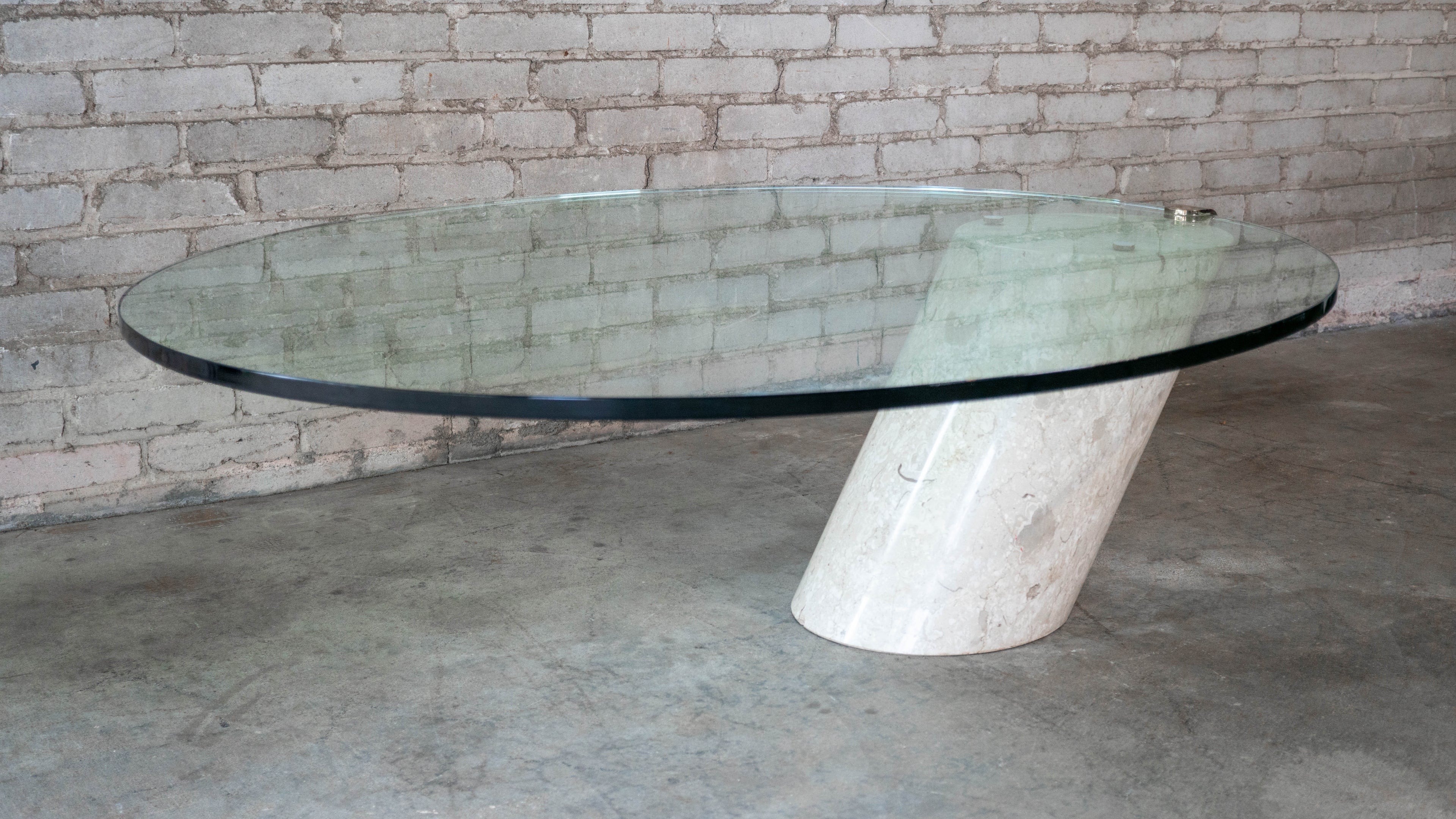 Vintage Ronald Schmitt 'K1000' Attr. Travertine Coffee Table, C. 1970s.