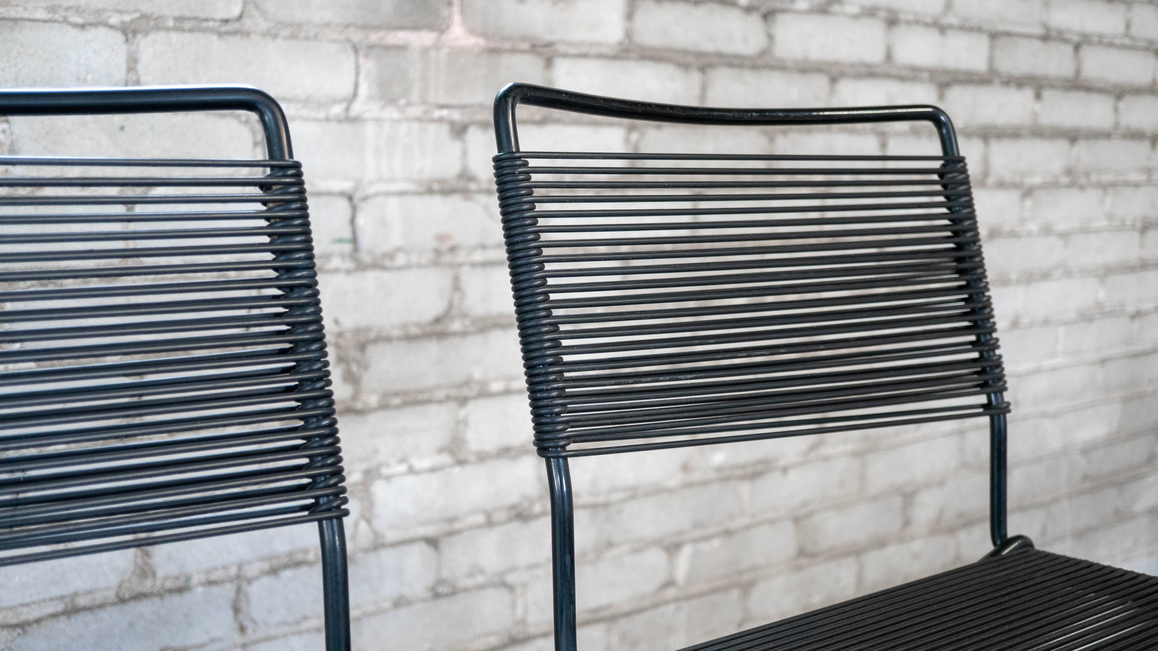 Post Modern Giandomenico Belotti attr. 'Spaghetti' Counter Stools, C. 1980s