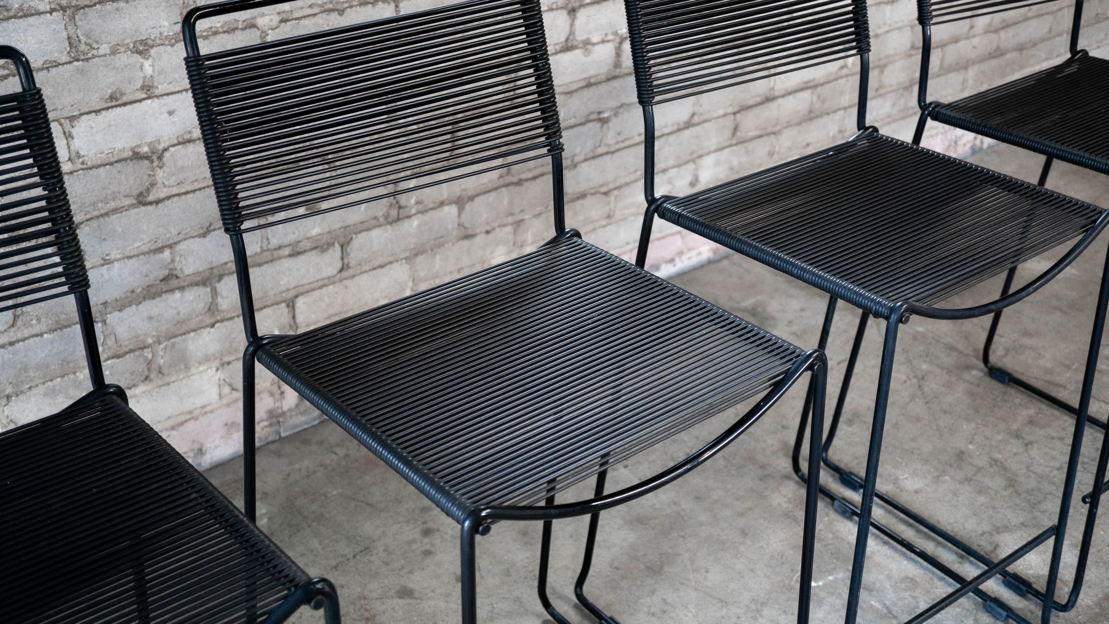 Post Modern Giandomenico Belotti attr. 'Spaghetti' Counter Stools, C. 1980s