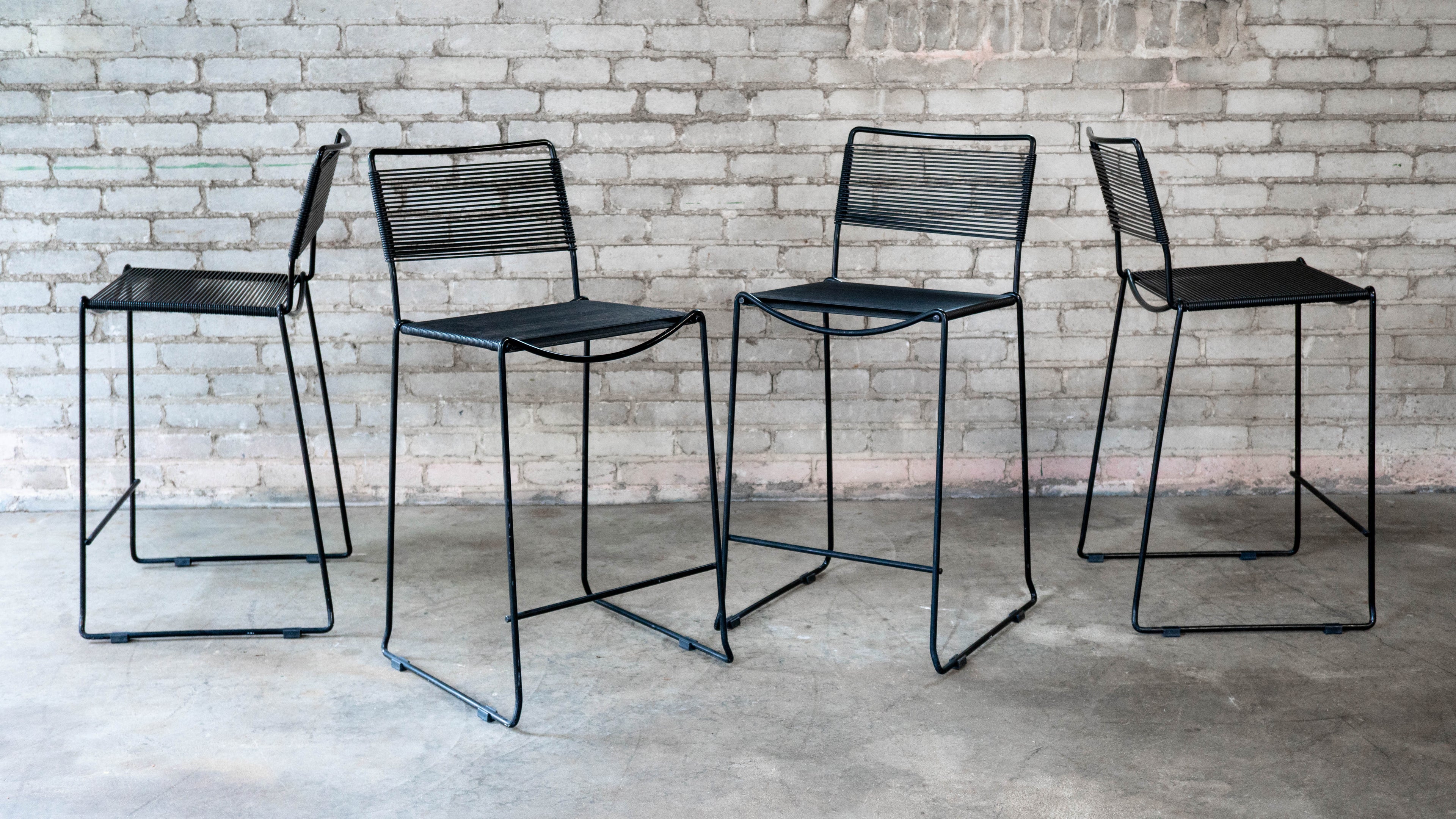 Post Modern Giandomenico Belotti attr. 'Spaghetti' Counter Stools, C. 1980s
