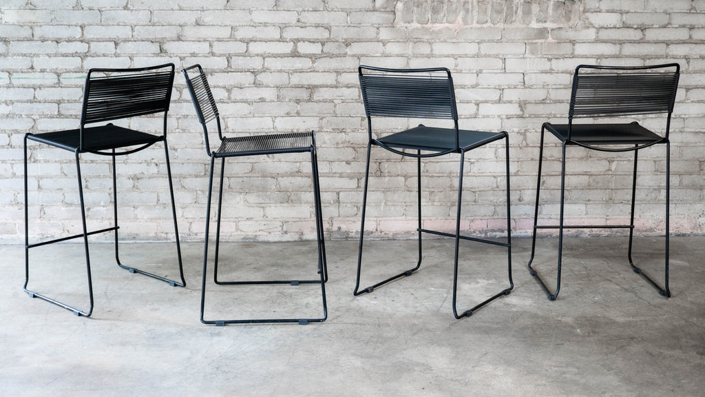 Post Modern Giandomenico Belotti attr. 'Spaghetti' Counter Stools, C. 1980s