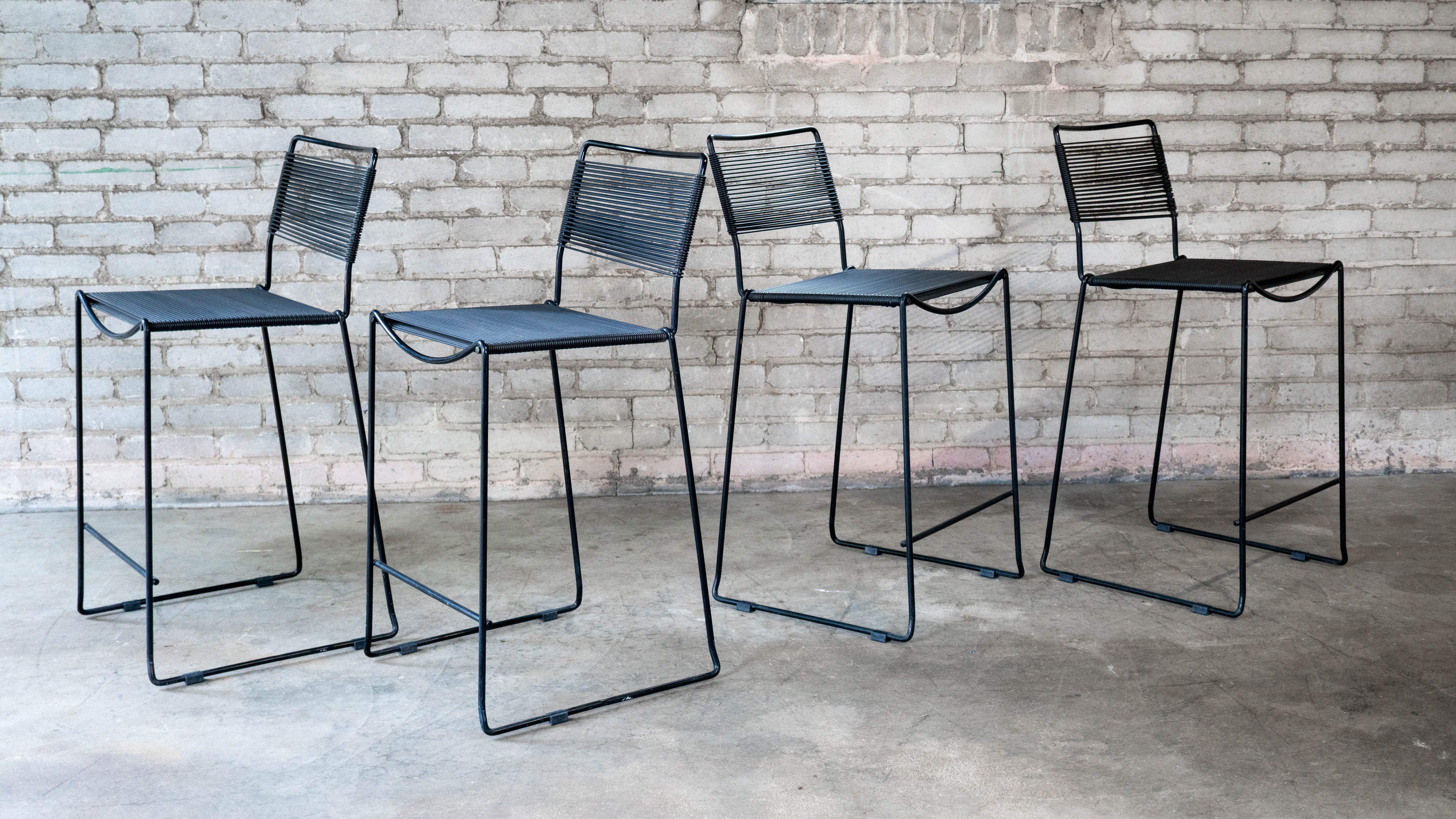 Post Modern Giandomenico Belotti attr. 'Spaghetti' Counter Stools, C. 1980s