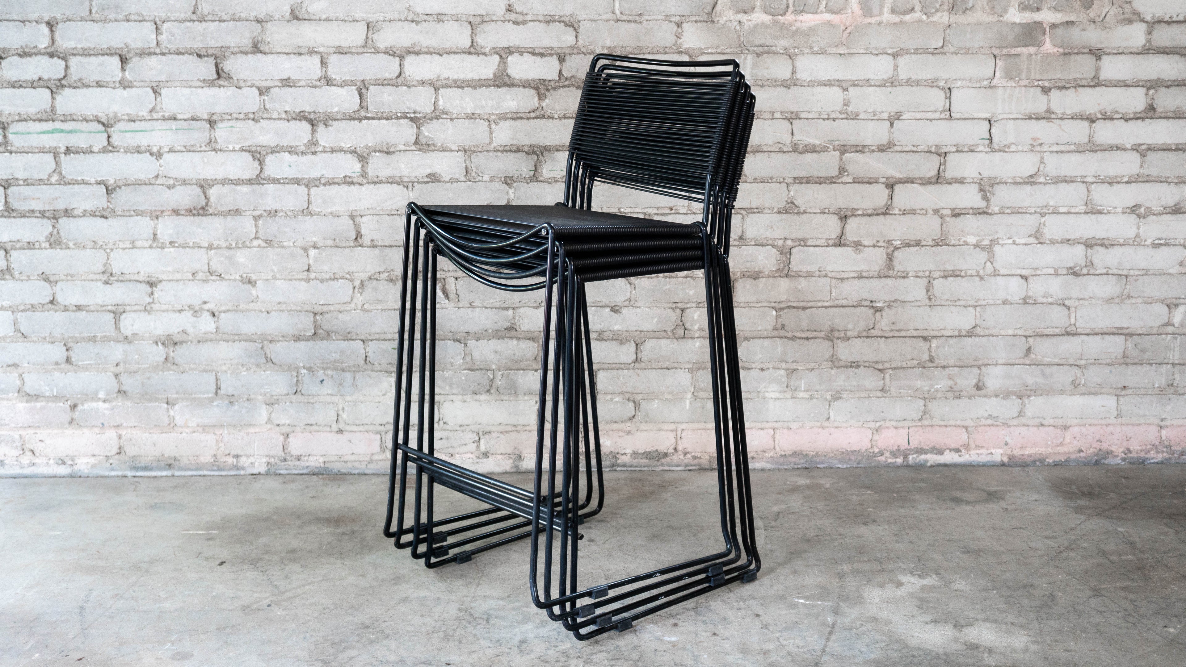 Post Modern Giandomenico Belotti attr. 'Spaghetti' Counter Stools, C. 1980s