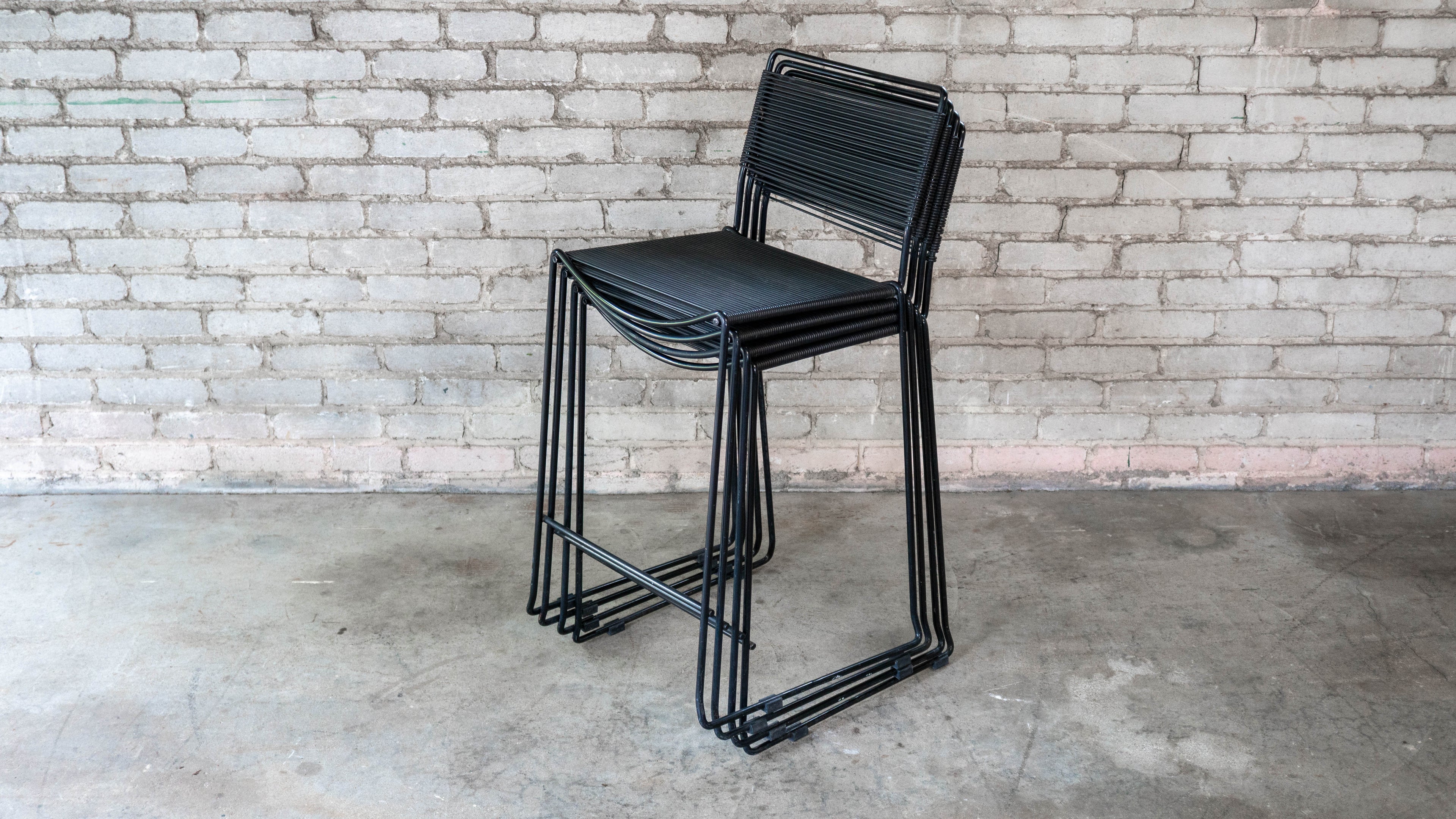 Post Modern Giandomenico Belotti attr. 'Spaghetti' Counter Stools, C. 1980s